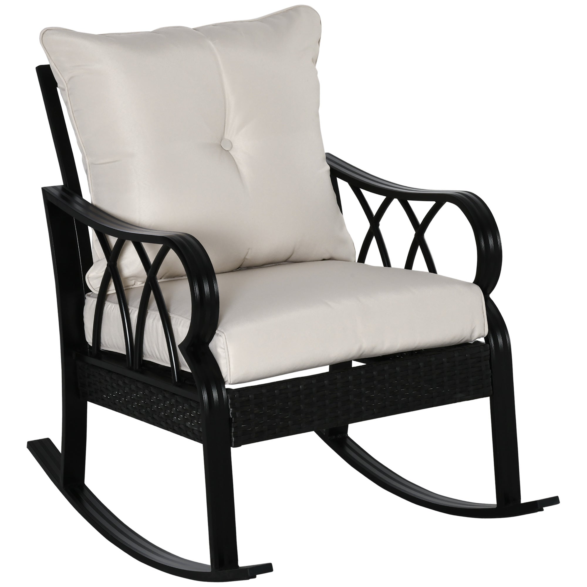 Outsunny Wicker Rocking Chair: Patio & Garden