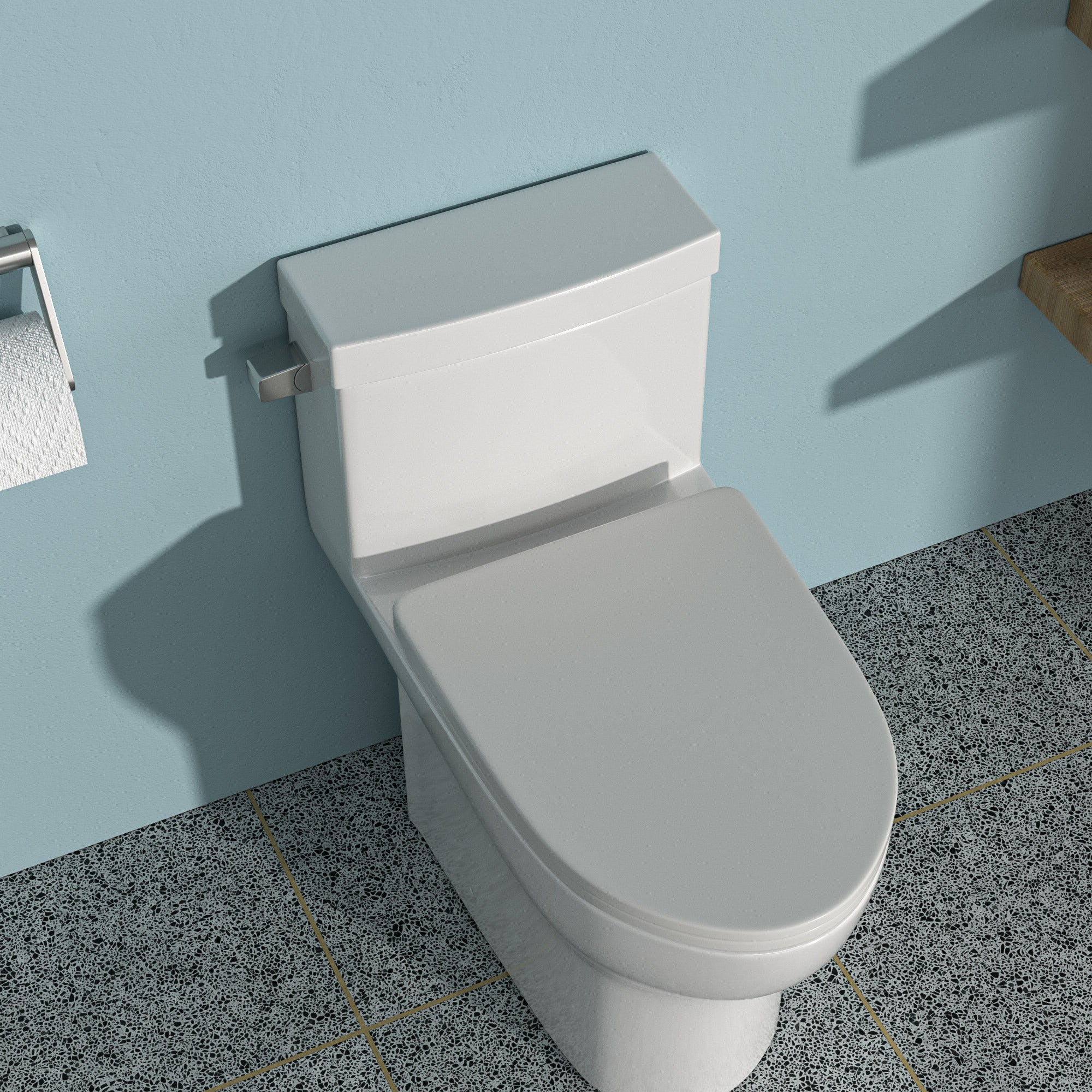 One-Piece Ceramic Toilet: Single Flush, Soft-Close