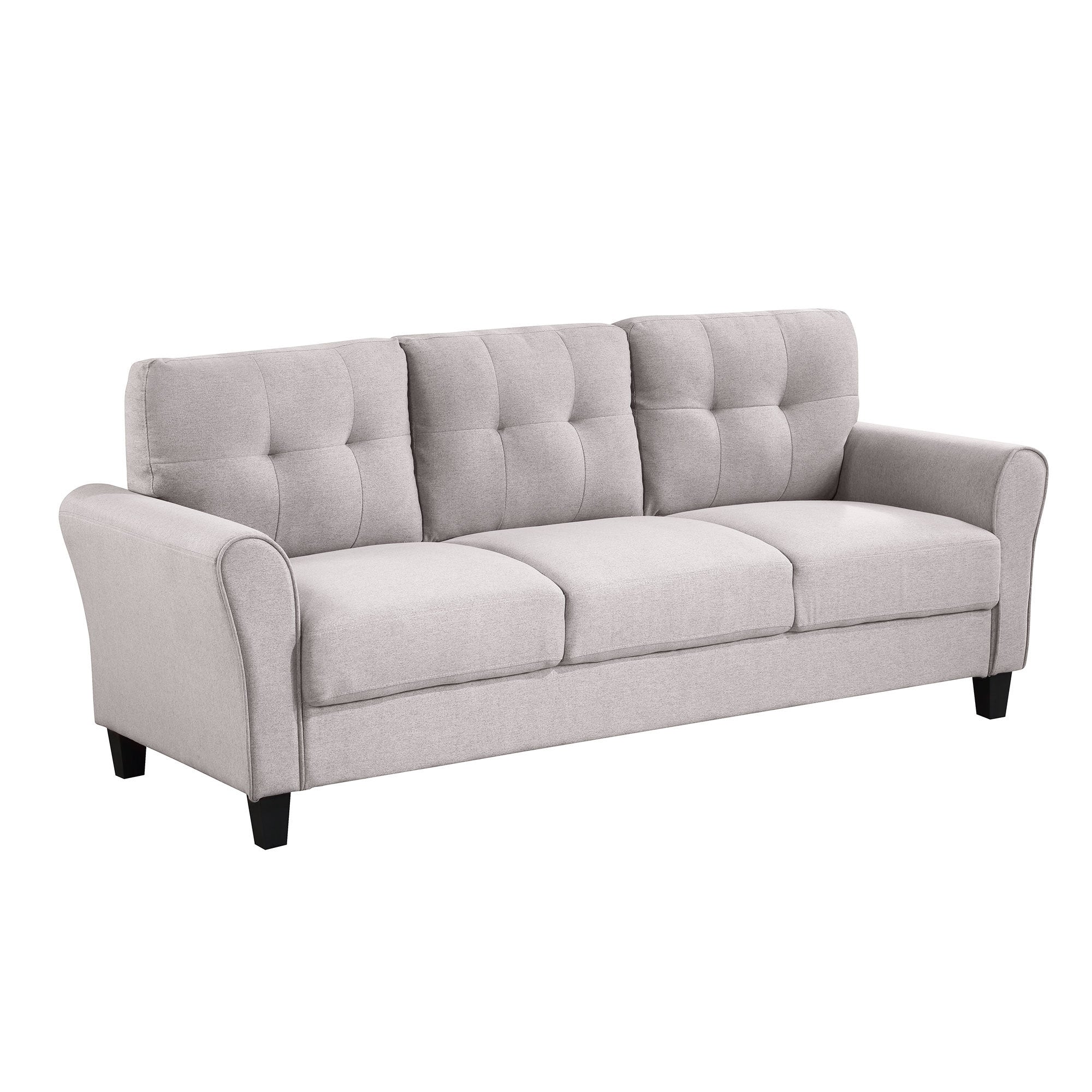 Modern Linen Sofa: Grey 3-Seater Couch