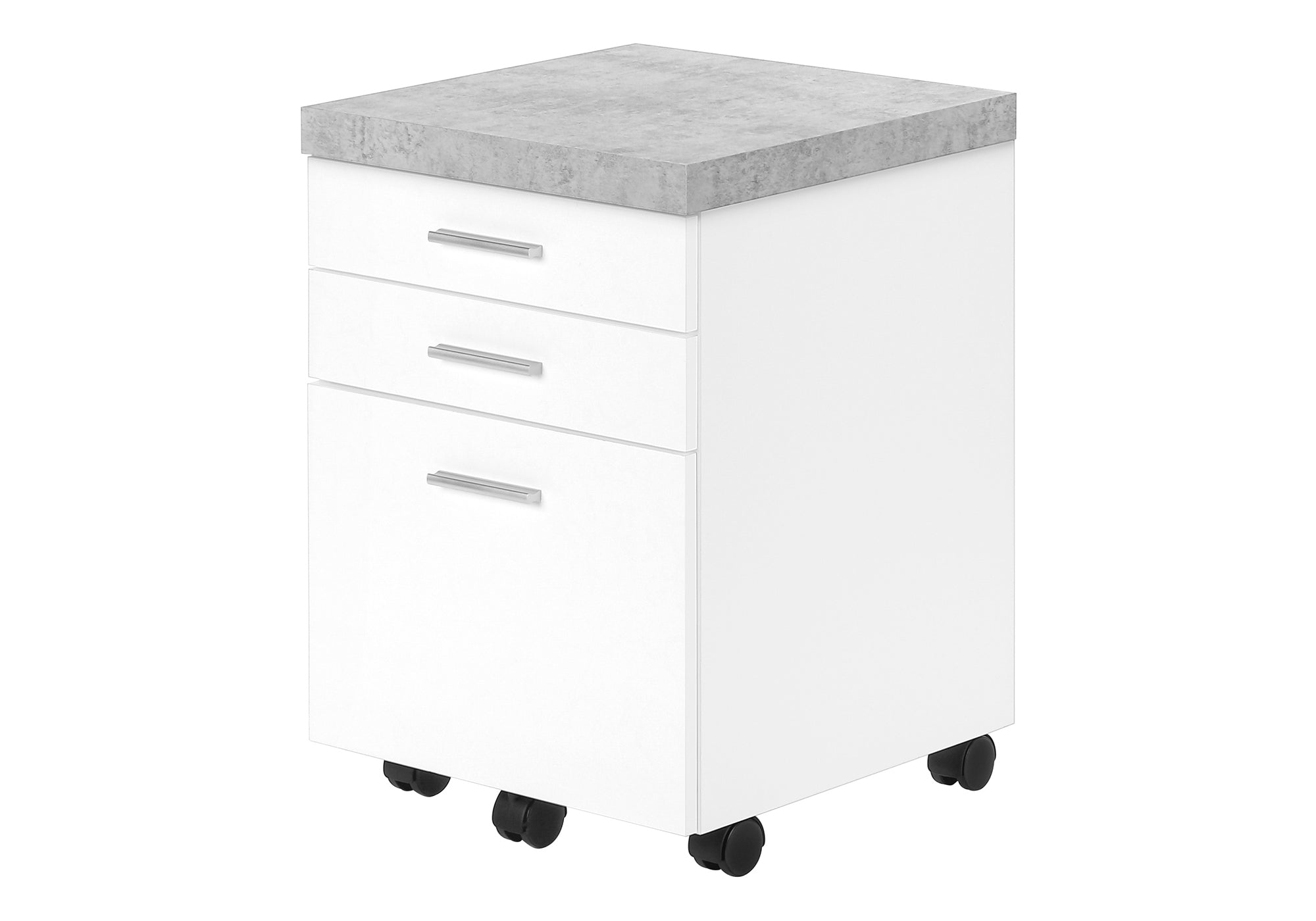 Modern White/Grey Mobile File Cabinet & Printer Stand