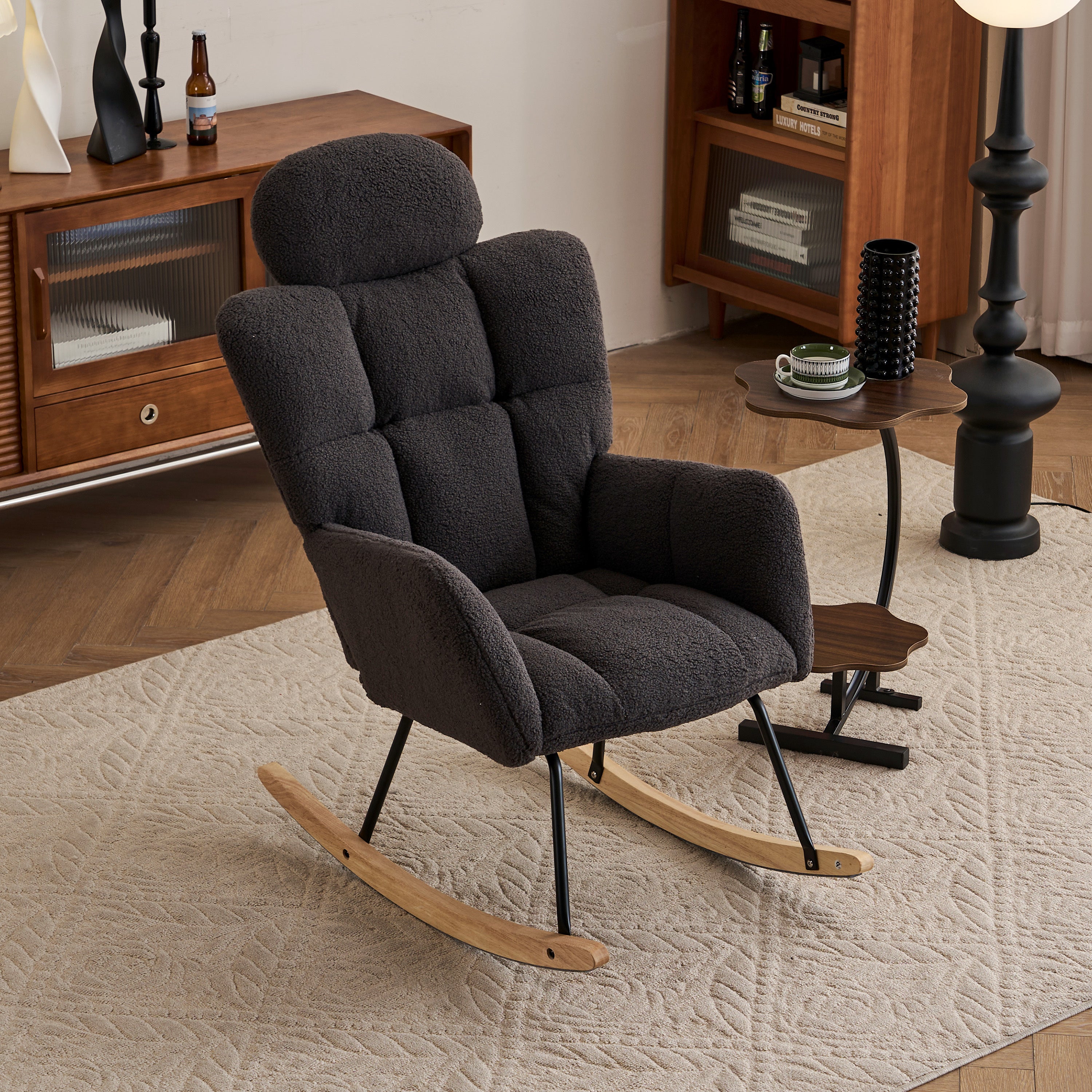 Modern Nursery Rocking Glider Chair - Dark Gray