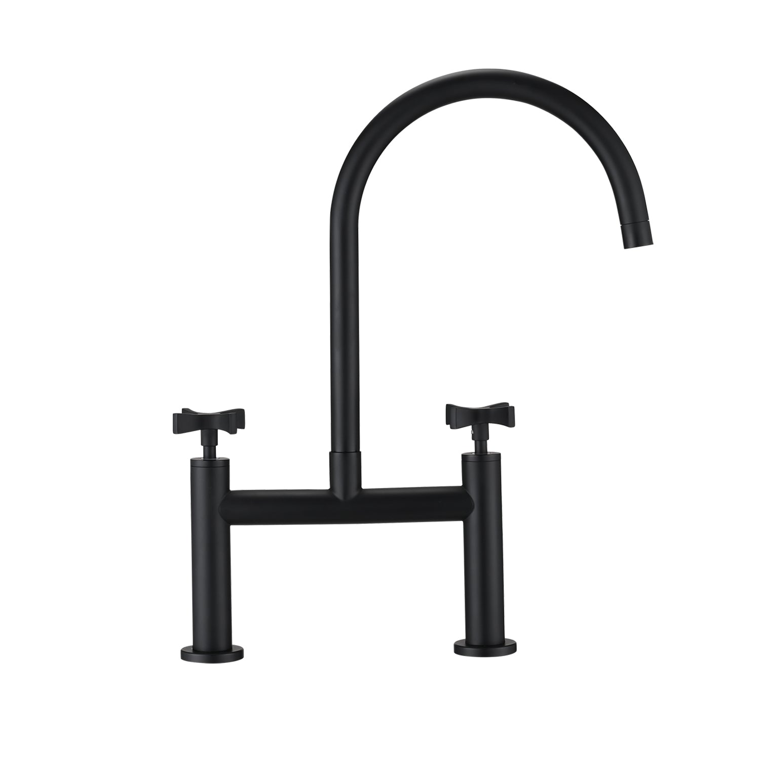 Stainless Steel 2-Handle Bridge Kitchen Faucet