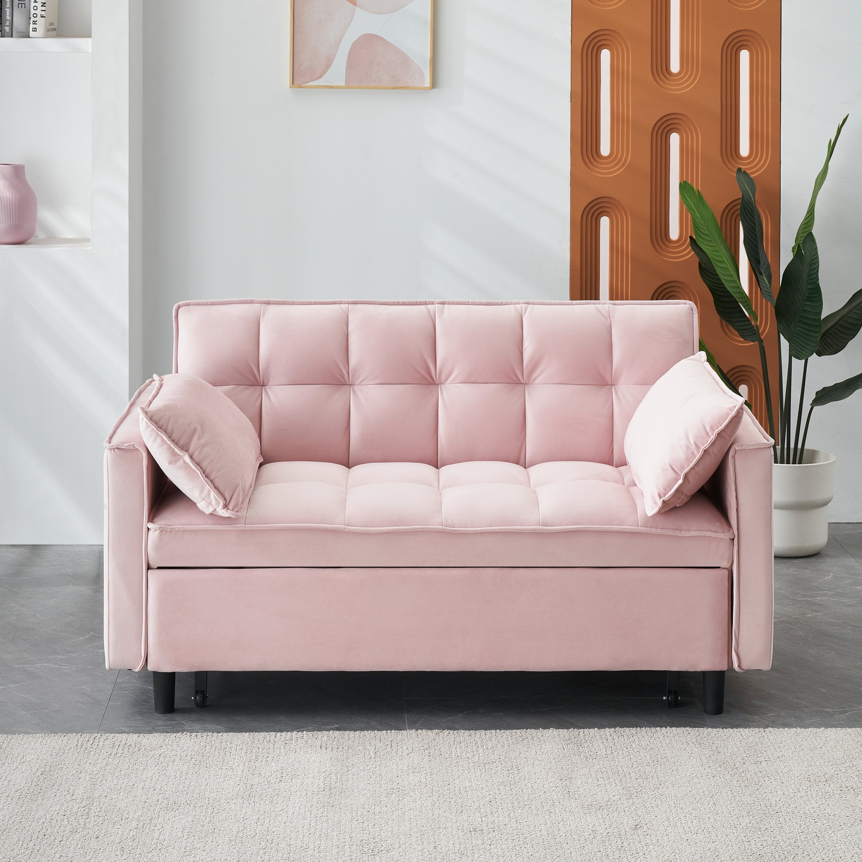 3-in-1 Velvet Sofa Bed: Modern & Compact