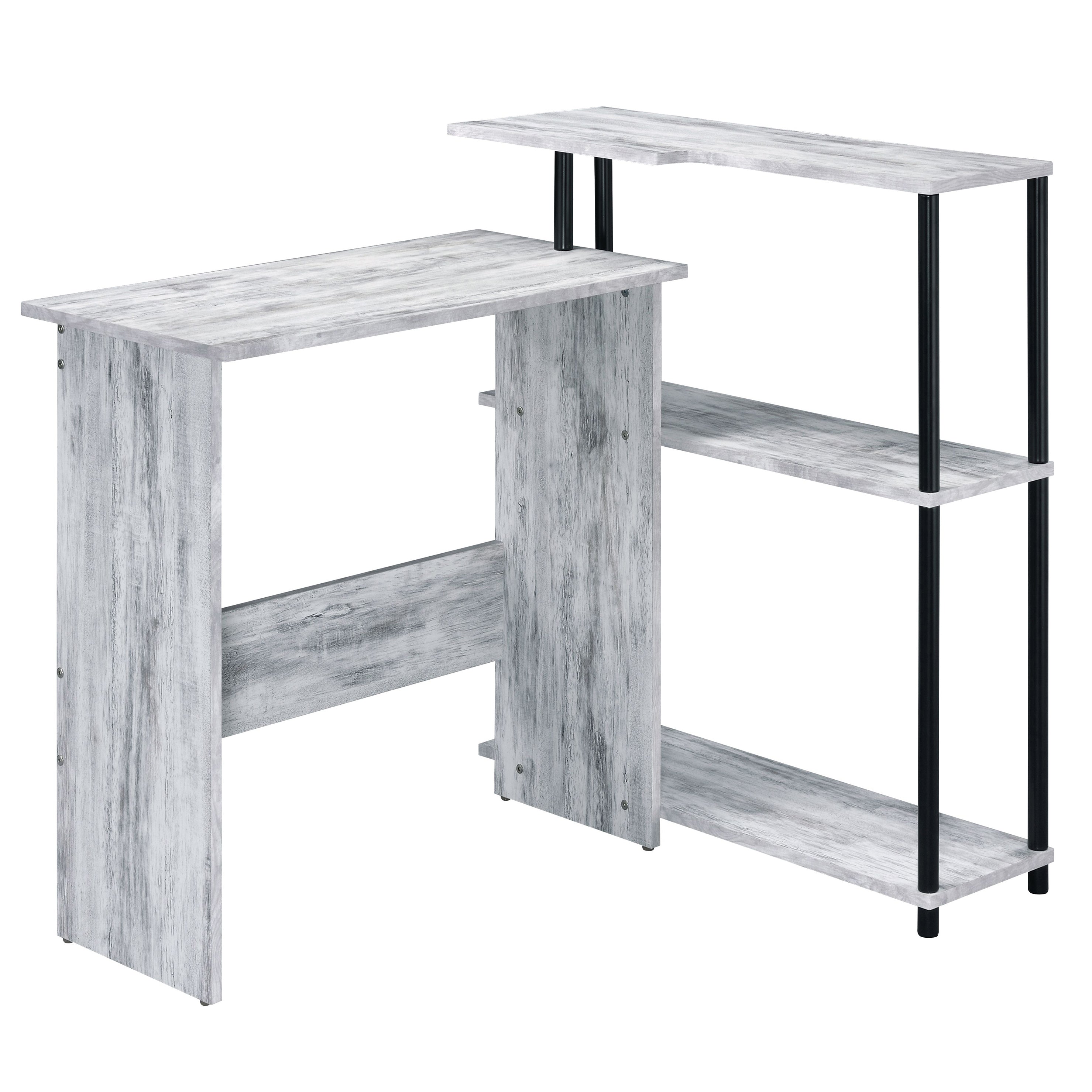 Antique White & Black Desk w/ Bookshelf