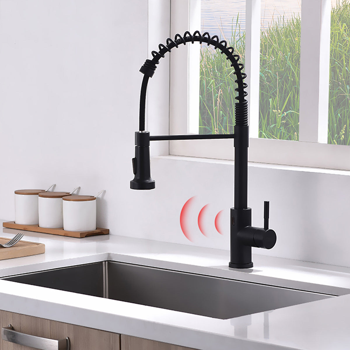 Smart Touchless Kitchen Faucet: Black