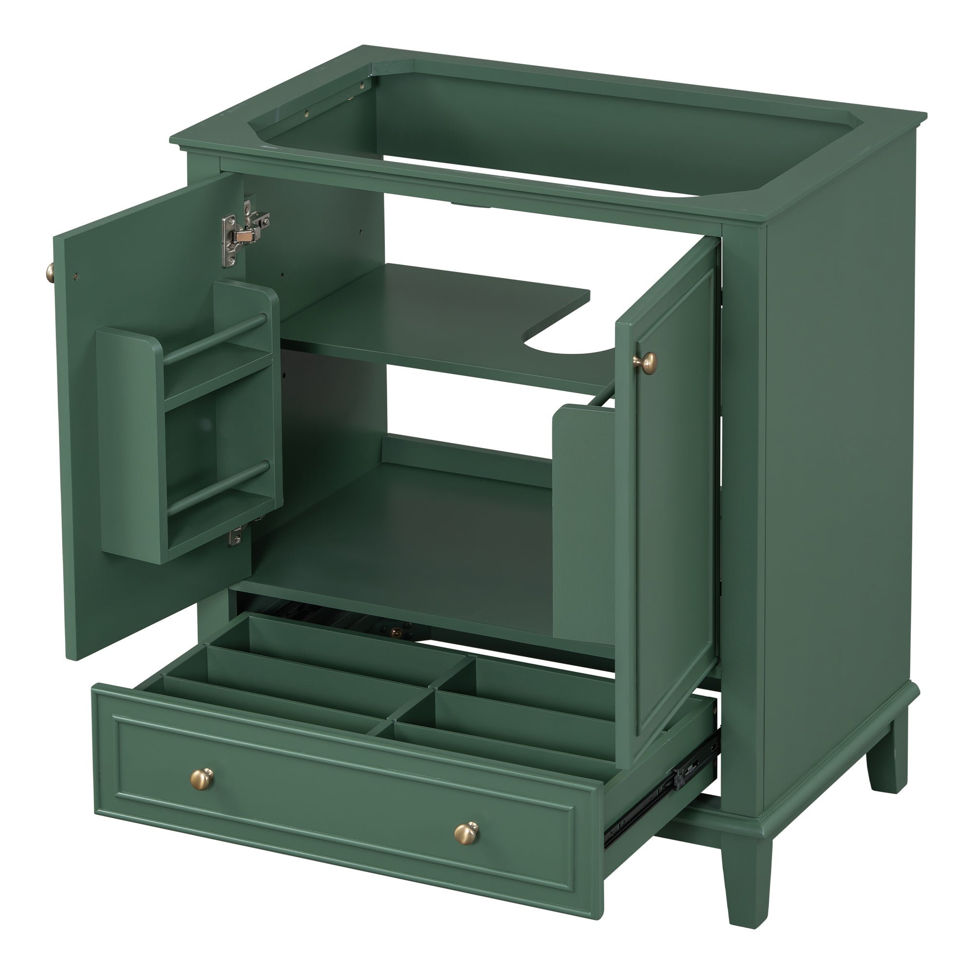 30" Dark Green Bathroom Vanity Base Cabinet