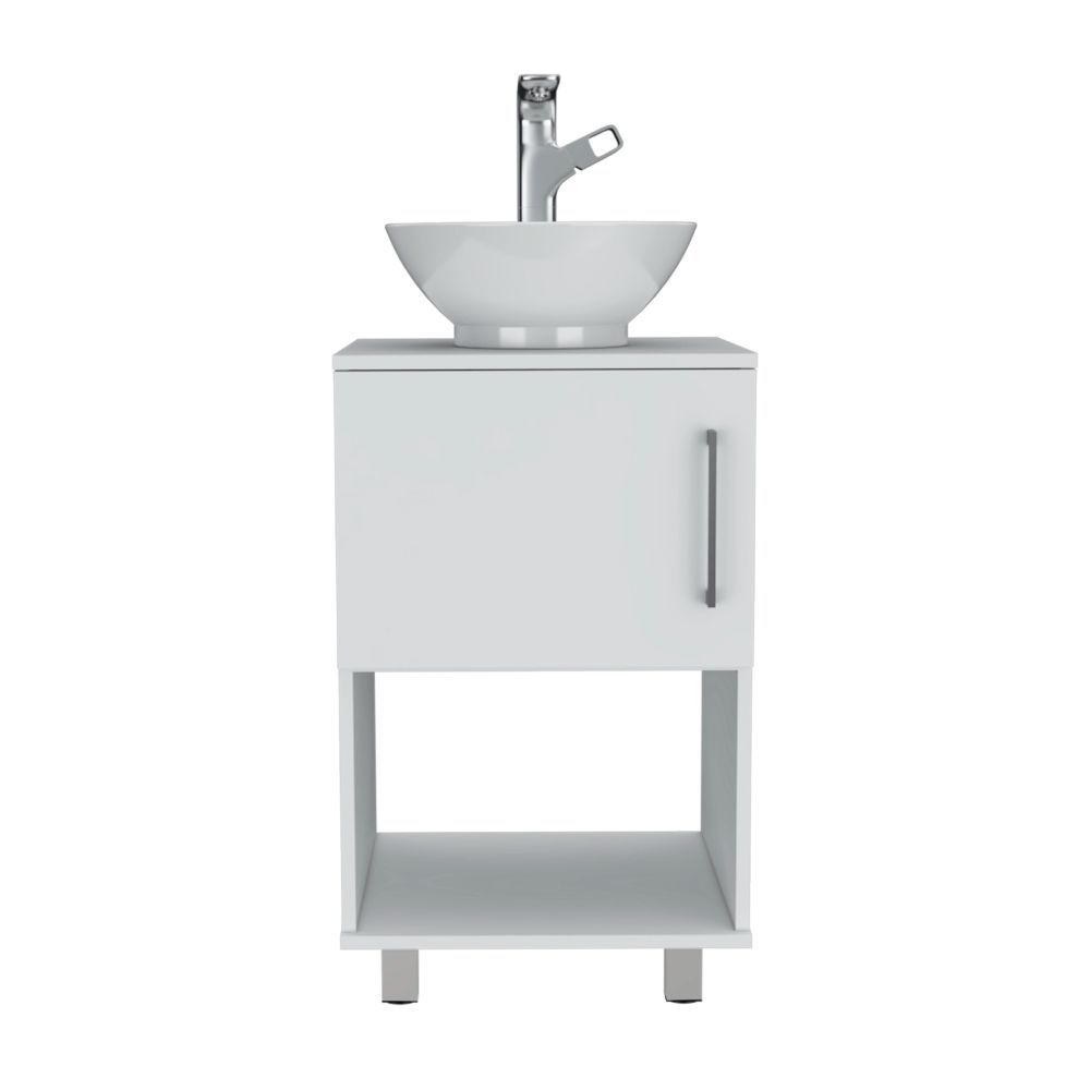 White Pigmag Bathroom Vanity: Single Sink