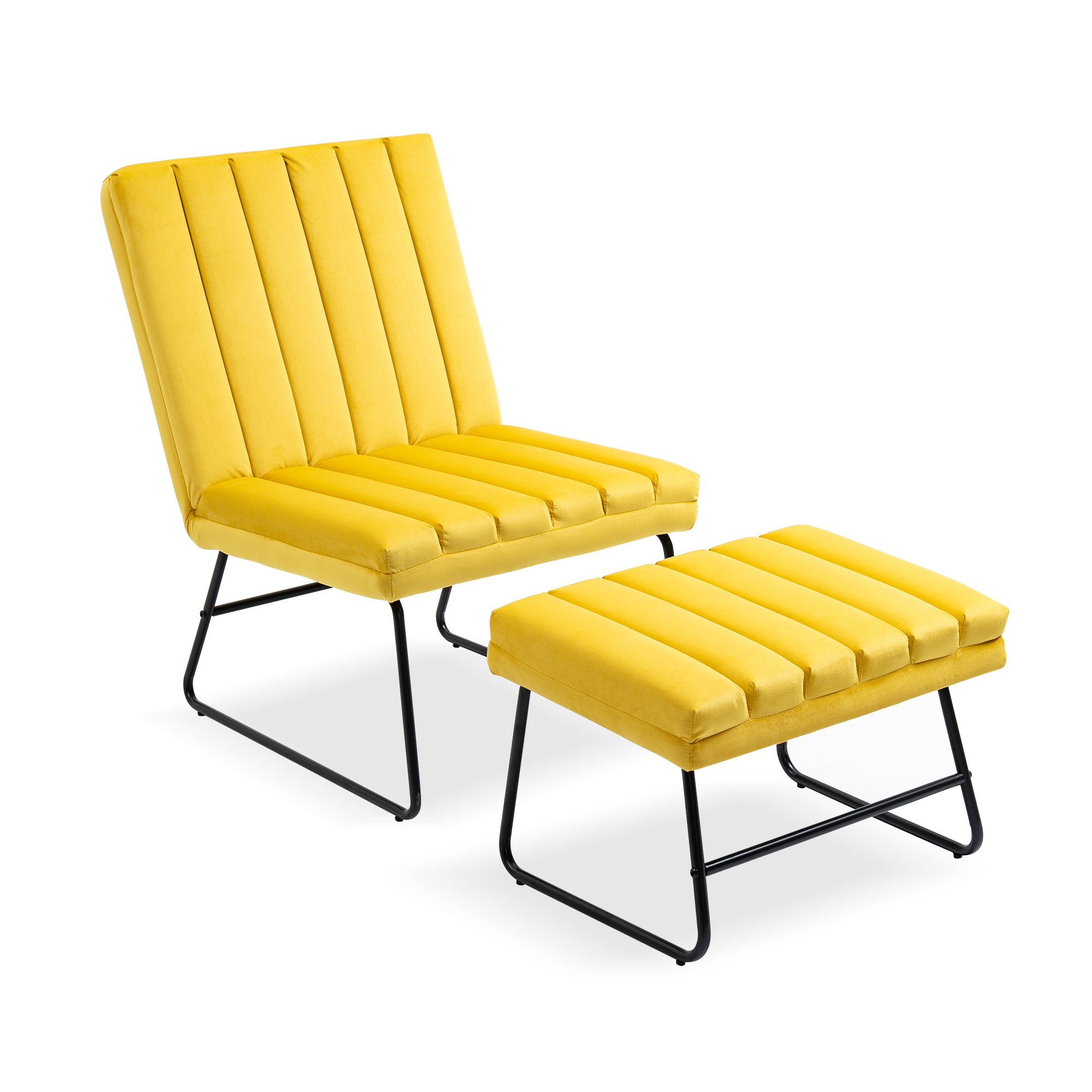 Yellow Modern Lounge Chair: Contemporary Sofa Set