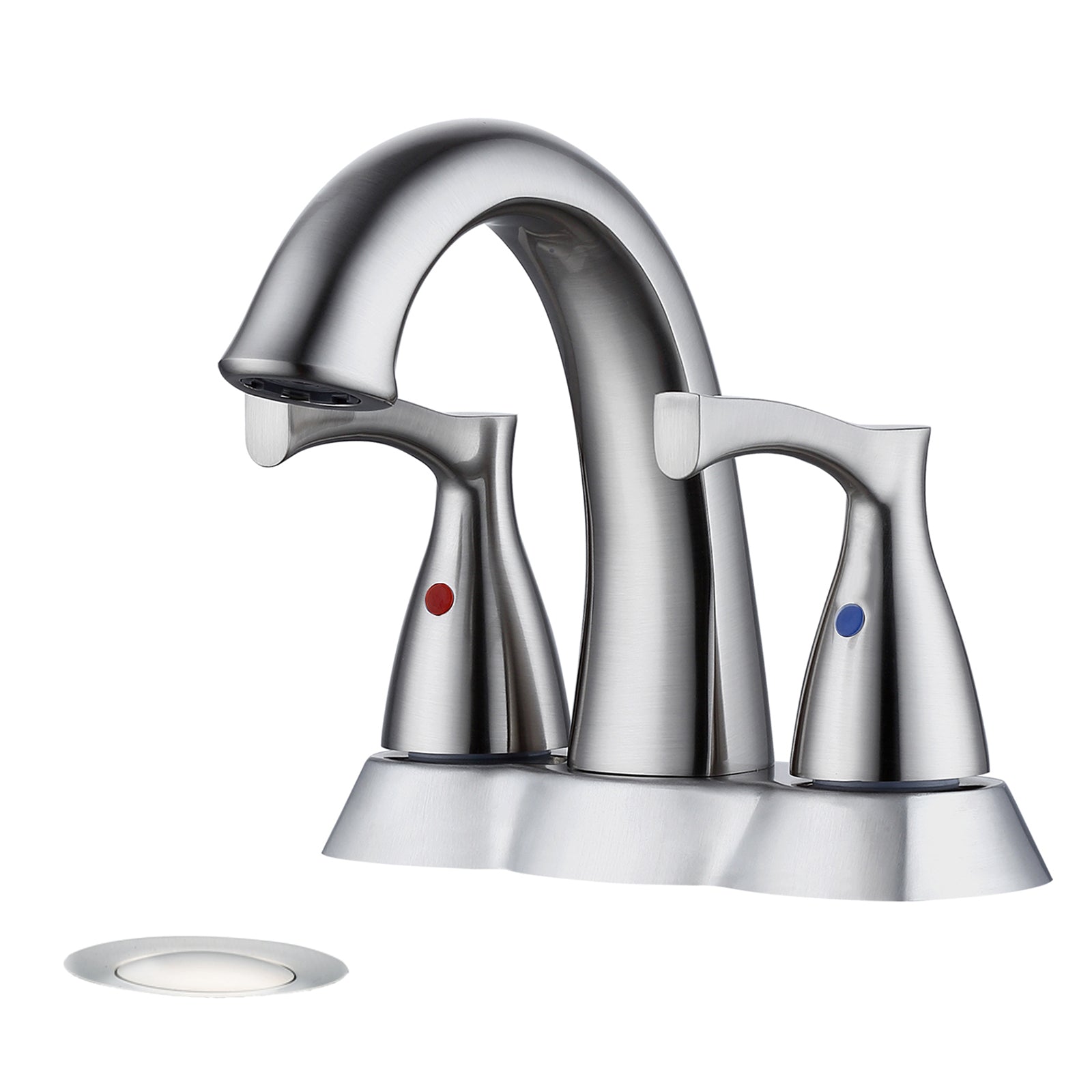 Brushed Nickel 4" Centerset Bathroom Faucet