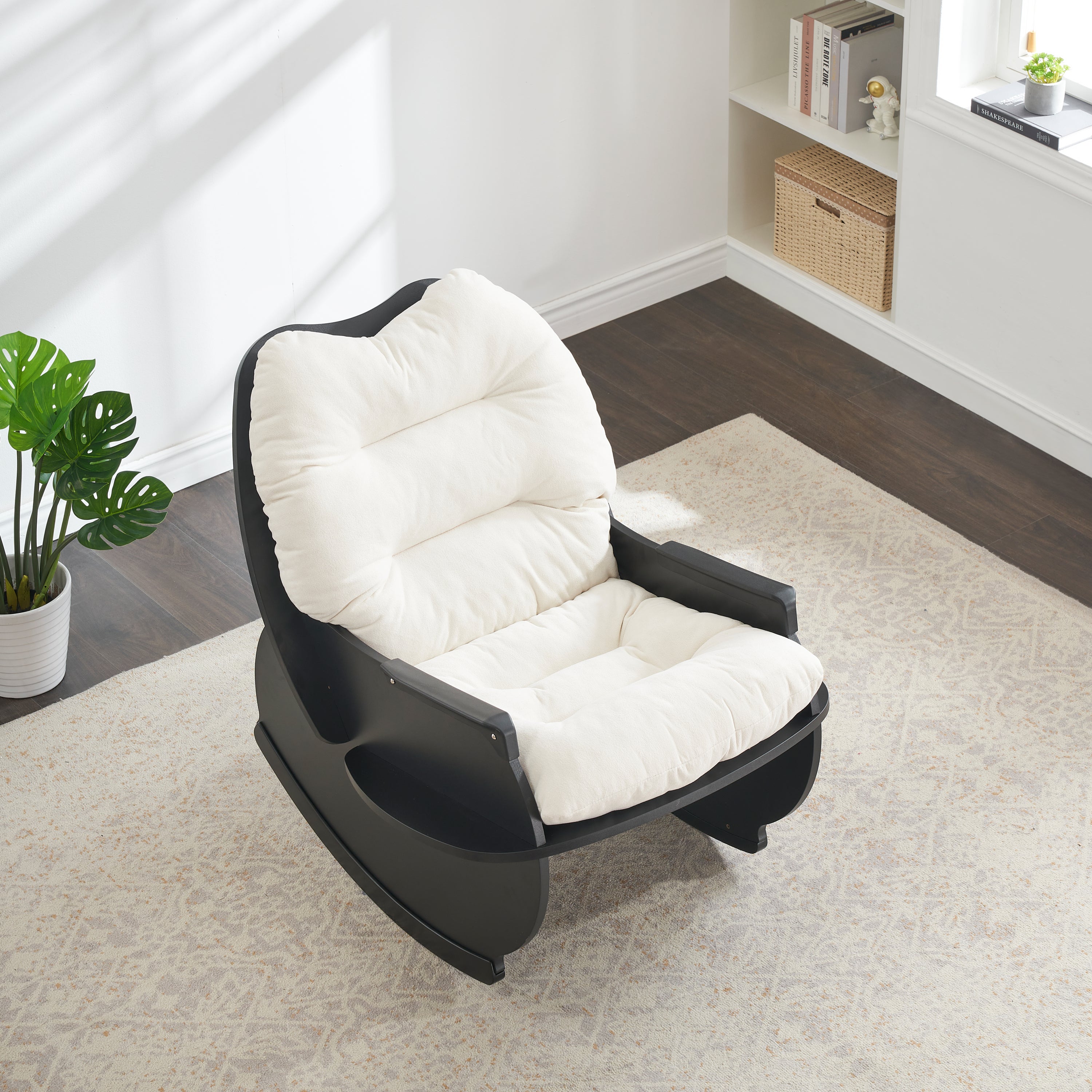 Beige Rocking Chair: 30.31" Comfort Seat