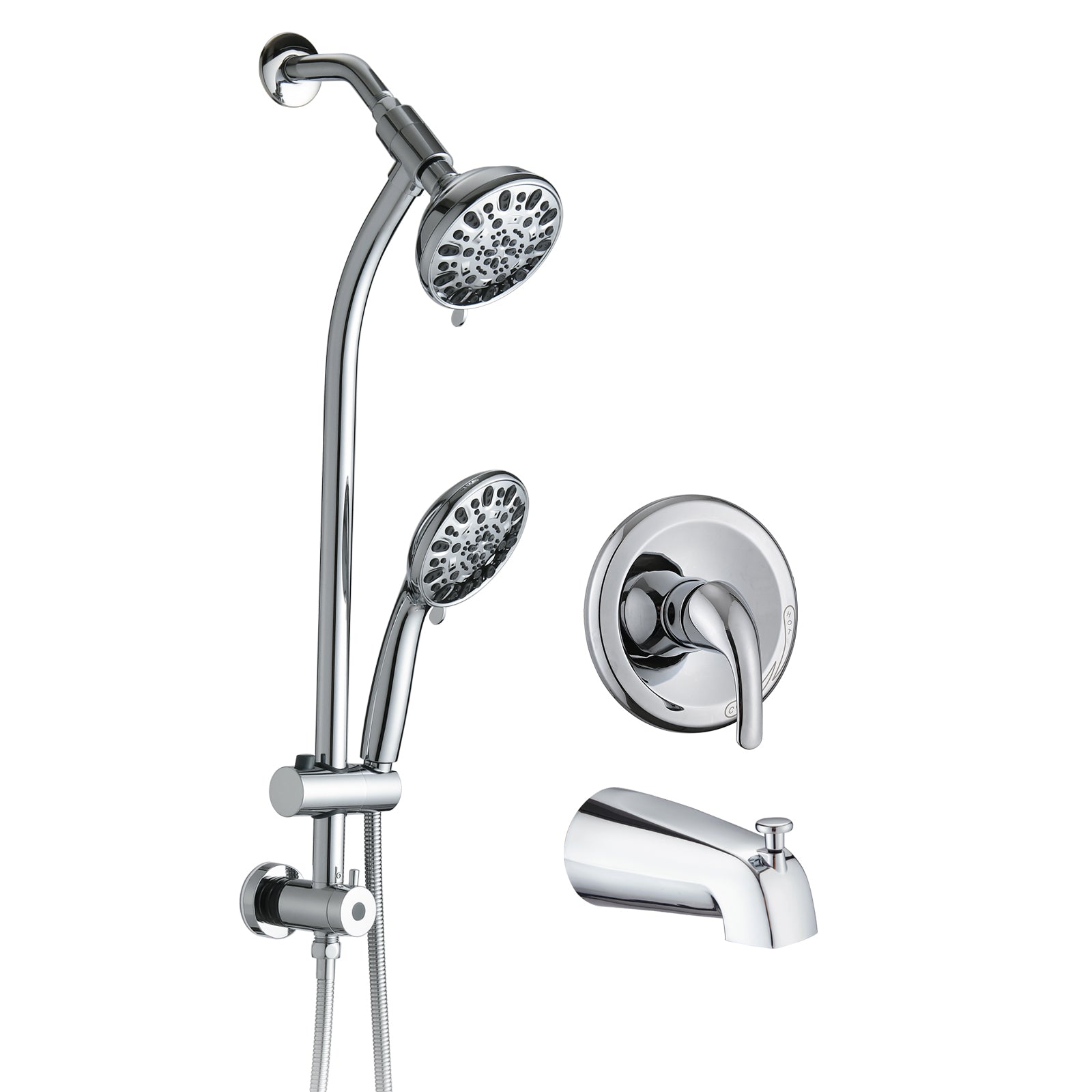 7-Setting Dual Shower Head System w/Slide Bar