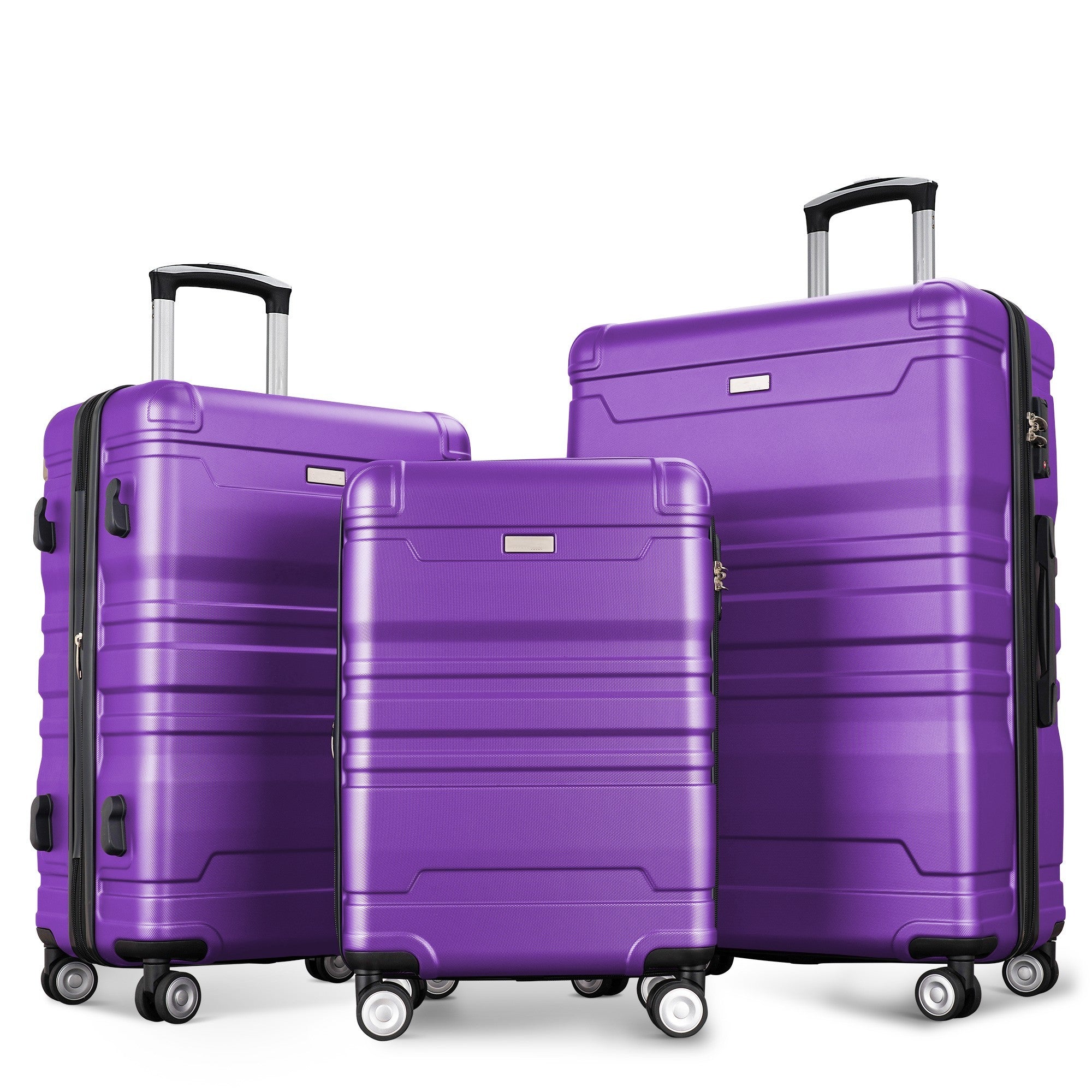 Expandable Luggage Set: 3-Piece ABS Hardshell