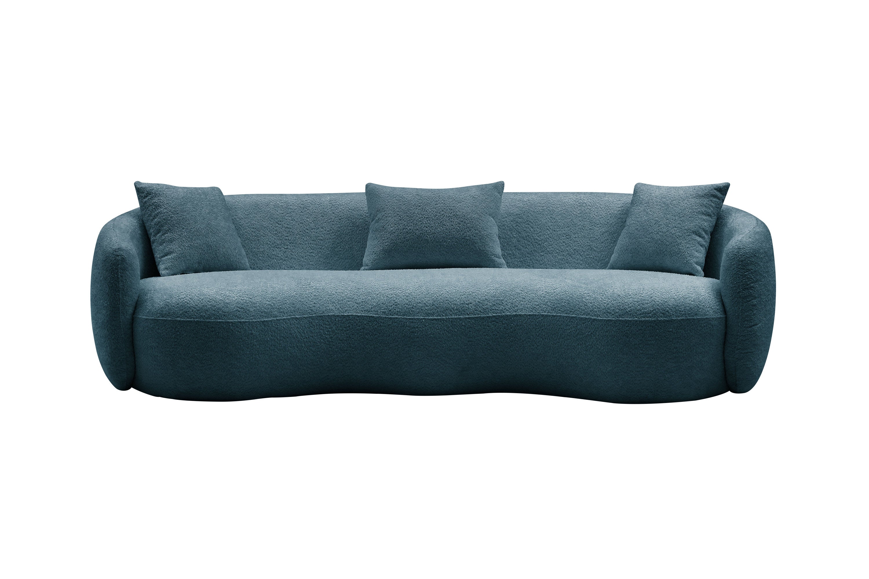 Modern Blue Boucle Sofa: Bedroom, Office, Apartment