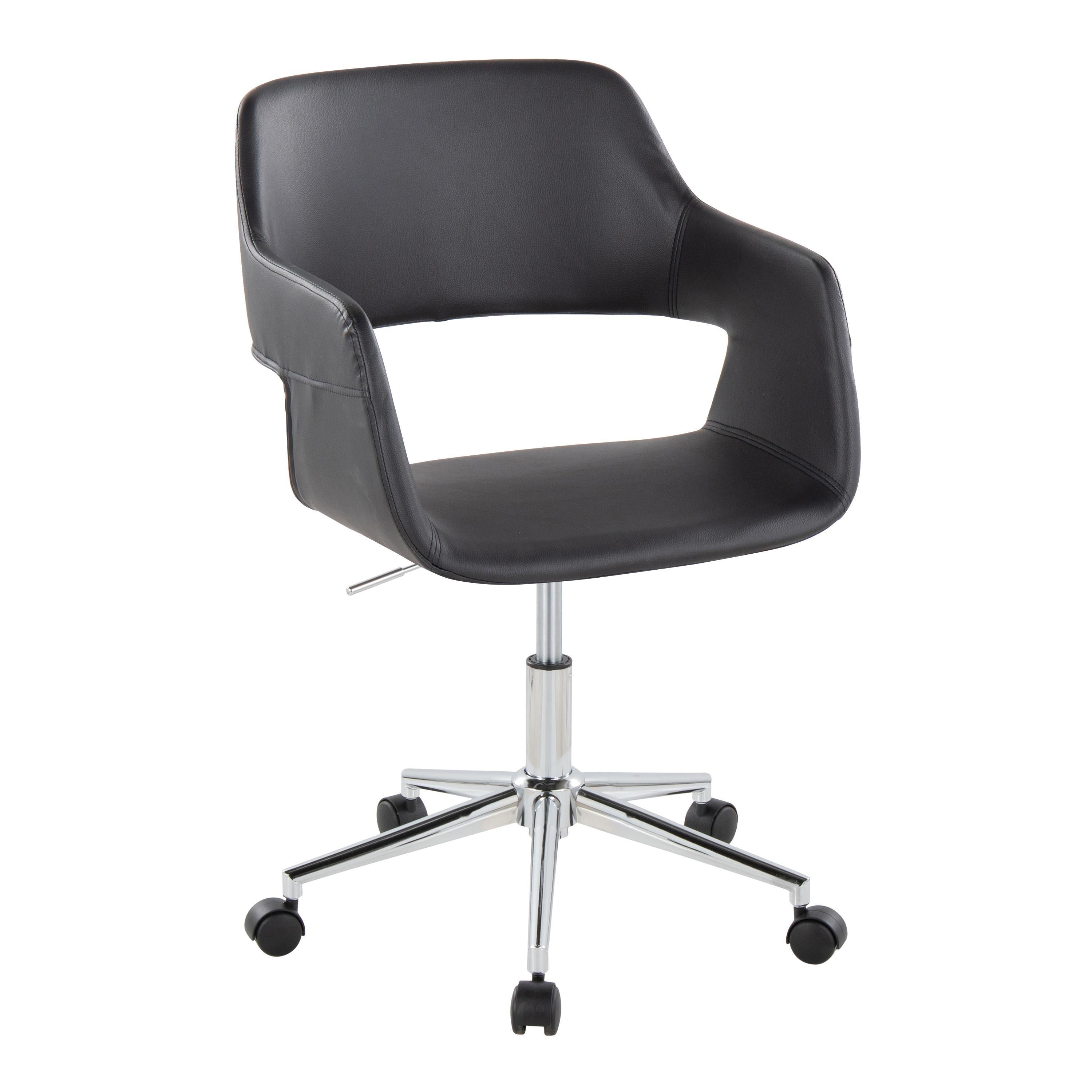 LumiSource Margarite Chrome & Black Task Chair