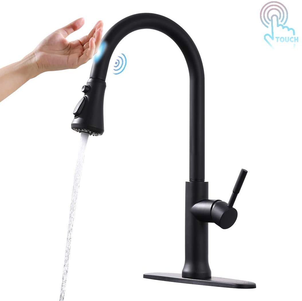Touch-Activated Kitchen Faucet, Matte Black