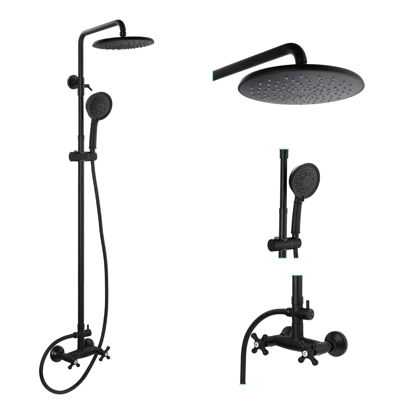 Oil Rubbed Bronze Shower Set: 5-Function Handheld