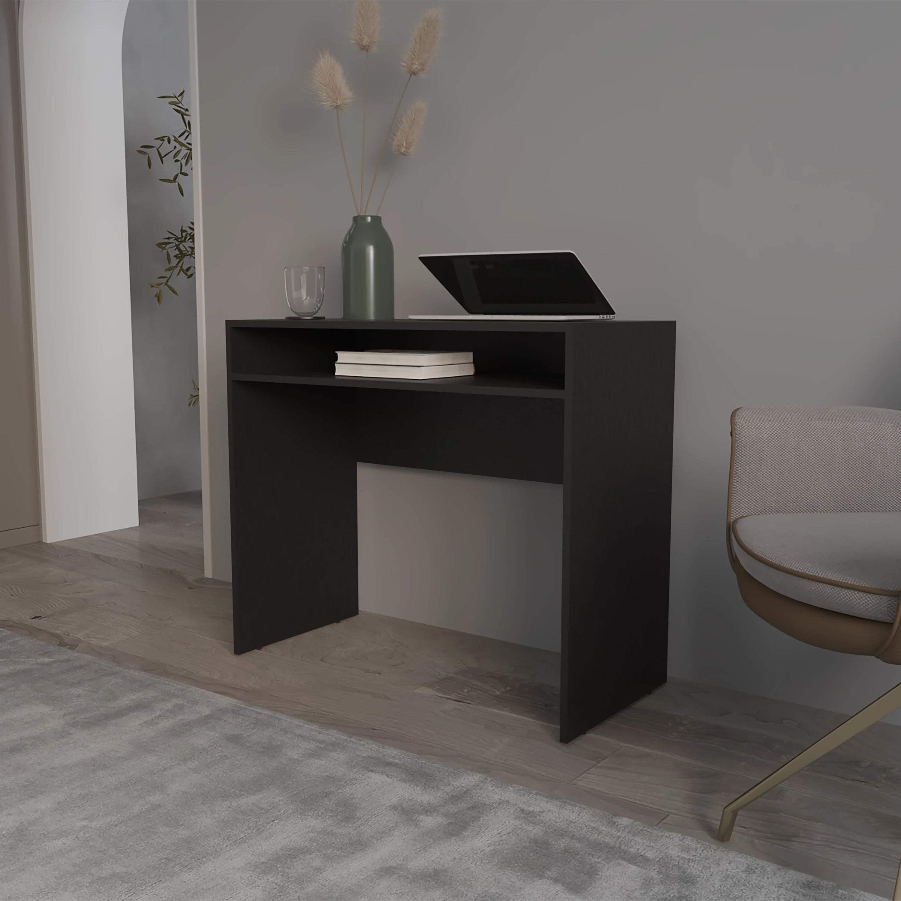 Black Desk with Storage | Modern Home Office Desk