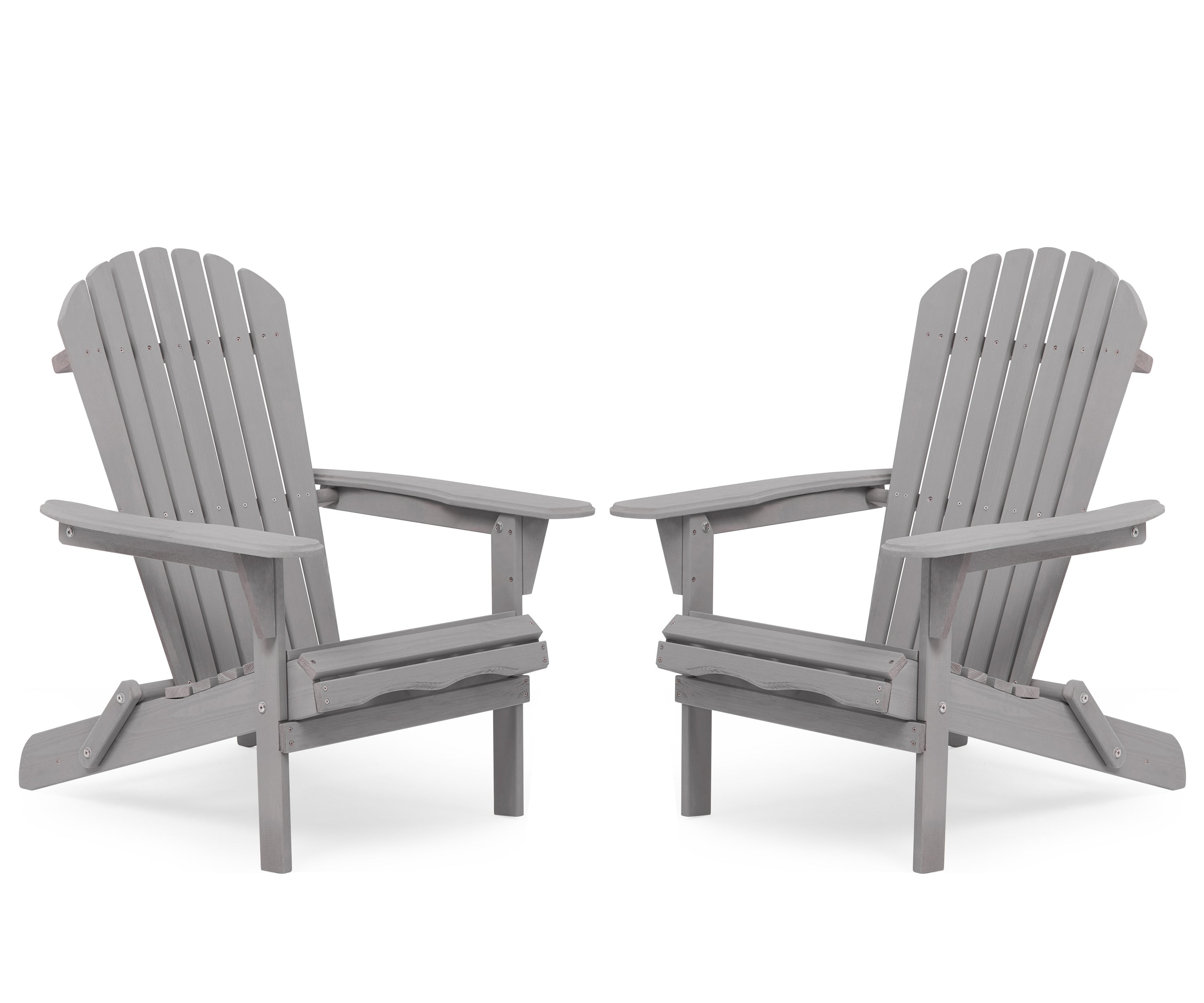Cedar Adirondack Chair Set: 2 Folding Outdoor Chairs